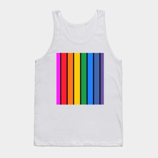 Bright rainbow and black stripes - vertical Tank Top